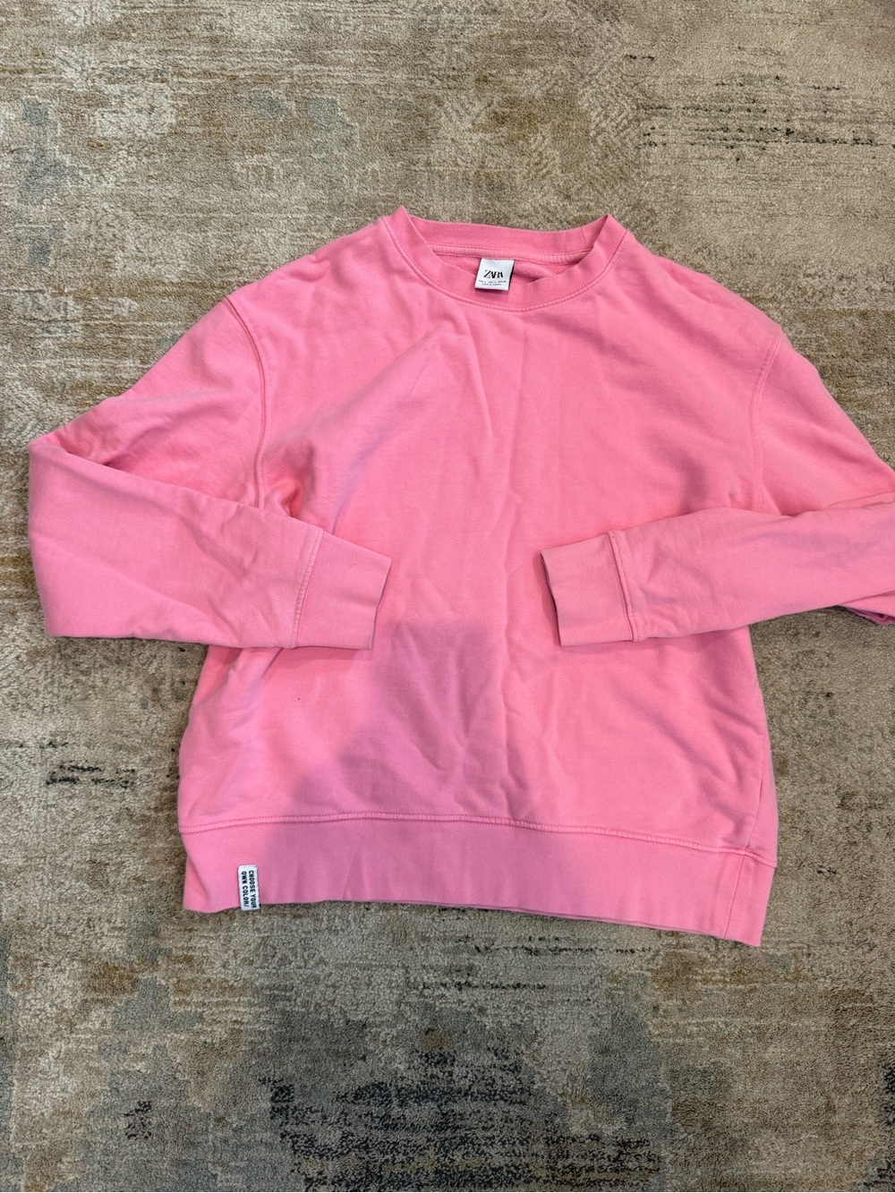 Zara Bubblegum Pink Crewneck Sweatshirt